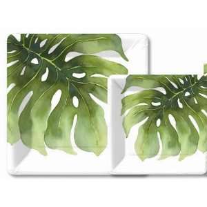  Oasis Leaf 7 inch Square Paper Plates: Kitchen & Dining