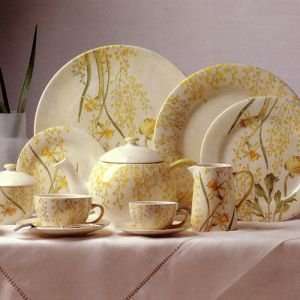  Gien Faience Mimosa Tea Cup Dinnerware: Home & Kitchen