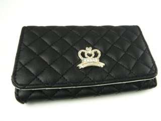 Womens Leather Wristlet Case Purse Wallet 4 iPhone 4 S 3GS Black SC1 