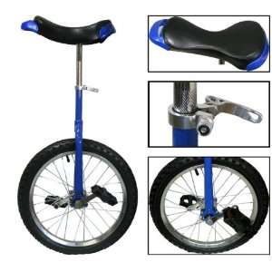   16 Inch Unicycle Uni cycle Unicycles Wheel Cycling Chrome Blue Color