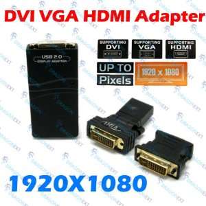  USB To VGA/DVI/HDMI Multi Display Adapter Converter 