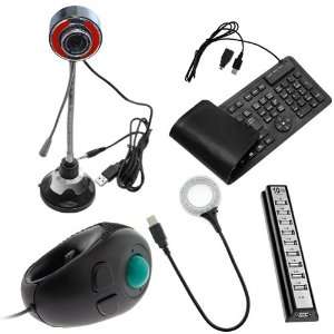 GTMax 5pcs 5MP USB Webcam with Microphone + USB Handheld Mouse + USB 
