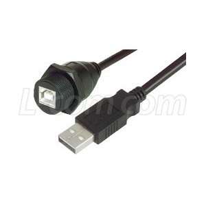  USB Cable, Waterproof Type B Female   Standard Type A Male 