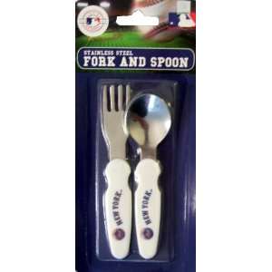    NY Baseball New York Mets Baby Eating Utensils Fork and Spoon Baby