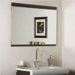   SSM12 Unique Framed Wall Mirror, Dark Wooden Finish with Etched Glass