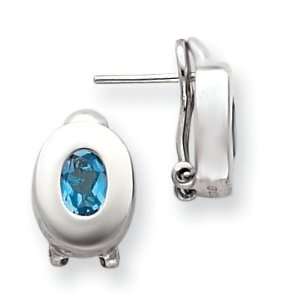   Sterling Silver Blue Topaz Oval Earrings West Coast Jewelry Jewelry